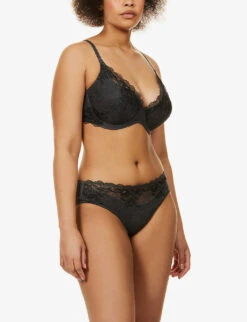 Wacoal Lace Perfection Stretch-lace Underwired Bra -Reisi Clothing Shop 1055 76029603 WE135003 CHARCOAL ALT01