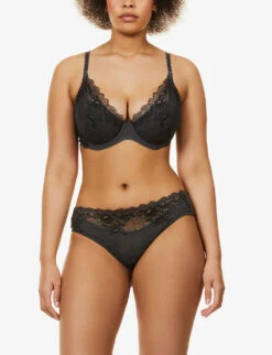 Wacoal Lace Perfection Stretch-lace Underwired Bra -Reisi Clothing Shop 1055 76029603 WE135003 CHARCOAL ALT02