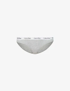 Calvin Klein Carousel Stretch-cotton Bikini Briefs -Reisi Clothing Shop 109 3003262 D1618E 020GREYHEATHER M