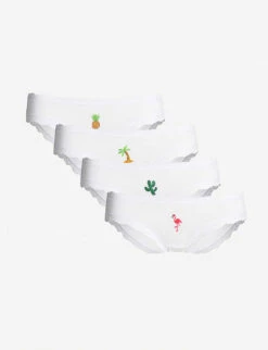 Set Of Four Basics Tropical Stretch-modal Briefs