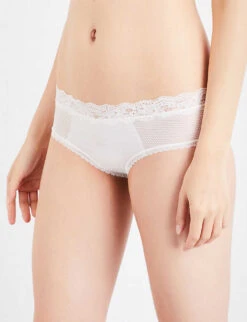 Passionata Brooklyn Stretch-mesh Hipster Briefs -Reisi Clothing Shop 109 73048496 P57040 PEARL ALT05