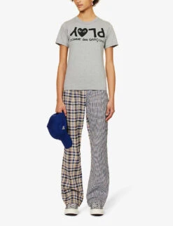 Comme Des Garçons Play Reverse Logo-print Cotton-jersey T-shirt -Reisi Clothing Shop 143 2000022 P1T081 GREY ALT01