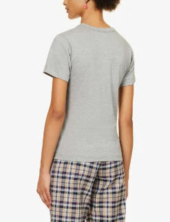 Comme Des Garçons Play Reverse Logo-print Cotton-jersey T-shirt -Reisi Clothing Shop 143 2000022 P1T081 GREY ALT03