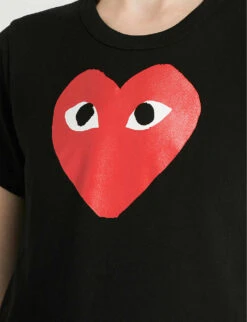 Comme Des Garçons Play Middle Heart-print Cotton-jersey T-shirt 14 Comme Des Garçons Play Middle Heart-print Cotton-jersey T-shirt -Reisi Clothing Shop 143 2000022 P1T111 BLACK ALT04