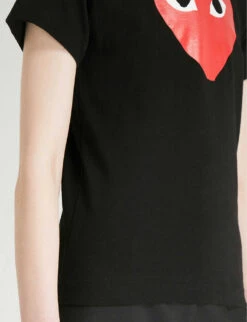 Comme Des Garçons Play Middle Heart-print Cotton-jersey T-shirt 15 Comme Des Garçons Play Middle Heart-print Cotton-jersey T-shirt -Reisi Clothing Shop 143 2000022 P1T111 BLACK ALT05