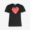 Comme Des Garçons Play Middle Heart-print Cotton-jersey T-shirt 1 Comme Des Garçons Play Middle Heart-print Cotton-jersey T-shirt -Reisi Clothing Shop 143 2000022 P1T111 BLACK ALT10