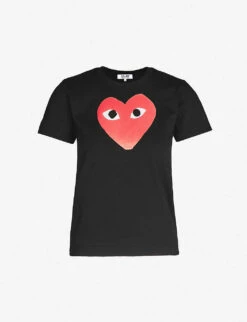 Comme Des Garçons Play Middle Heart-print Cotton-jersey T-shirt