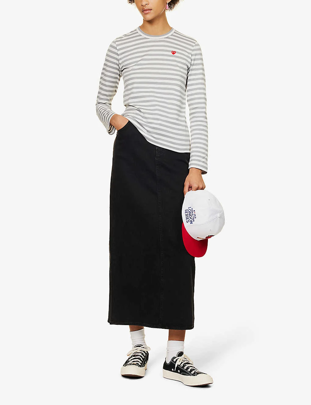 Comme Des Garçons Play Heart-embroidered Striped Cotton-jersey Top 4 Comme Des Garçons Play Heart-embroidered Striped Cotton-jersey Top - Image 2