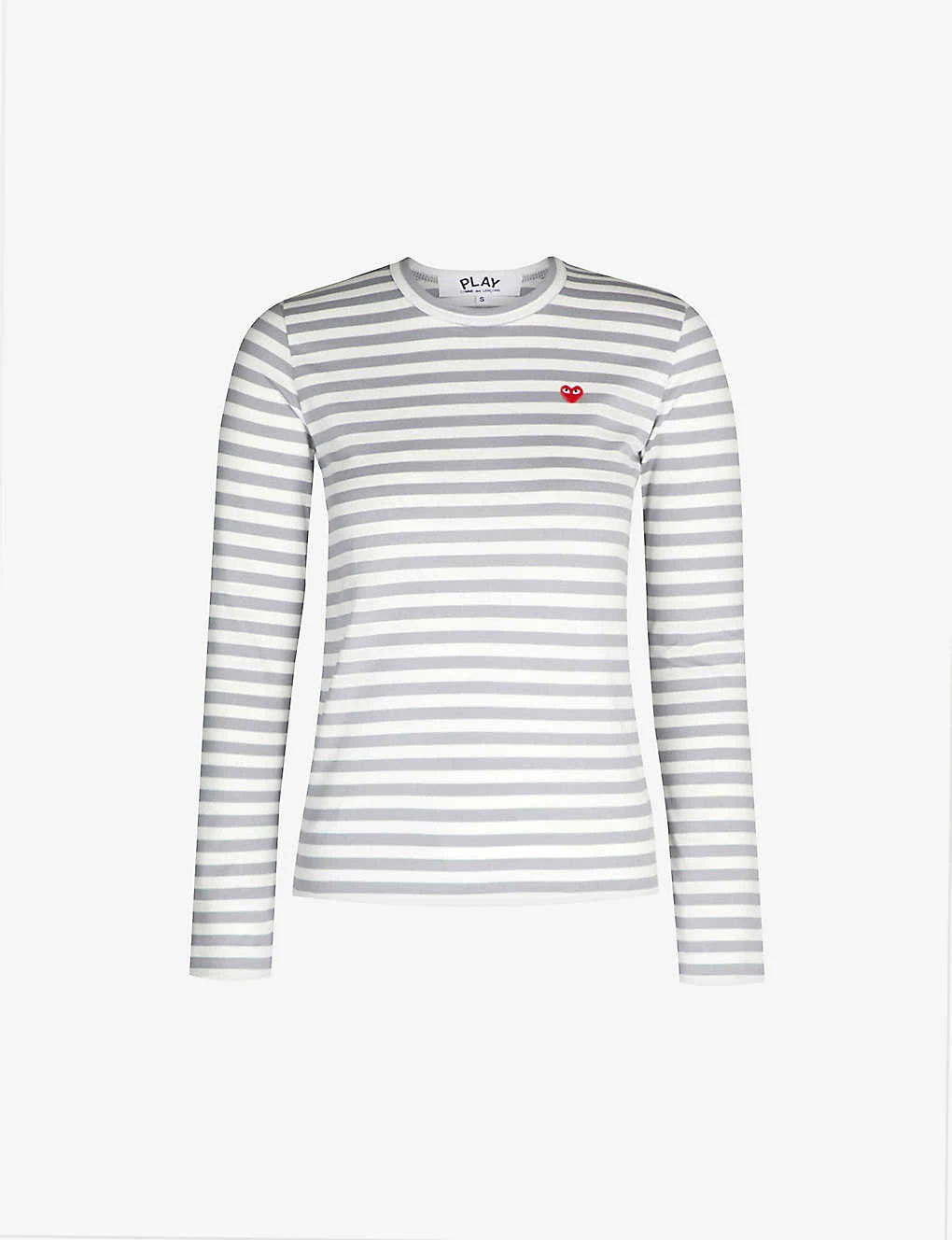 Comme Des Garçons Play Heart-embroidered Striped Cotton-jersey Top 3 Comme Des Garçons Play Heart-embroidered Striped Cotton-jersey Top
