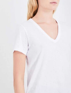 Rag & Bone V-neck Cotton-jersey T-shirt -Reisi Clothing Shop 150 3004401 W272C34CH BRIGHTWHITE ALT04