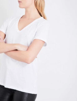 Rag & Bone V-neck Cotton-jersey T-shirt -Reisi Clothing Shop 150 3004401 W272C34CH BRIGHTWHITE ALT05