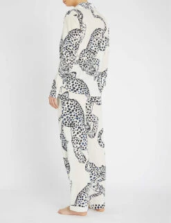 Printed Cotton Pyjama Set -Reisi Clothing Shop 211 3005123 LONGSET BLACKCREAM ALT02