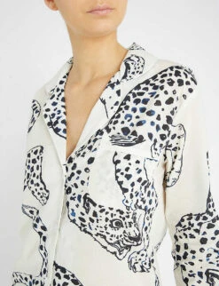 Printed Cotton Pyjama Set -Reisi Clothing Shop 211 3005123 LONGSET BLACKCREAM ALT04