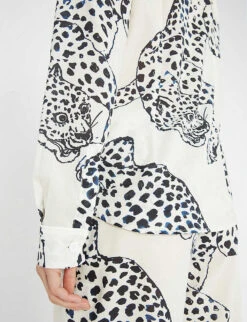 Printed Cotton Pyjama Set -Reisi Clothing Shop 211 3005123 LONGSET BLACKCREAM ALT05