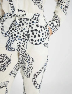 Printed Cotton Pyjama Set -Reisi Clothing Shop 211 3005123 LONGSET BLACKCREAM ALT06