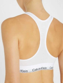 Calvin Klein Modern Stretch-cotton Bralette -Reisi Clothing Shop 212 3003262 F3785E 100WHITE ALT03