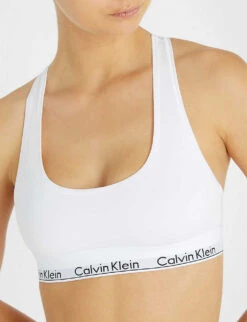 Calvin Klein Modern Stretch-cotton Bralette -Reisi Clothing Shop 212 3003262 F3785E 100WHITE ALT04