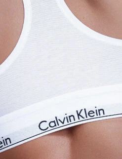 Calvin Klein Modern Stretch-cotton Bralette -Reisi Clothing Shop 212 3003262 F3785E 100WHITE ALT05