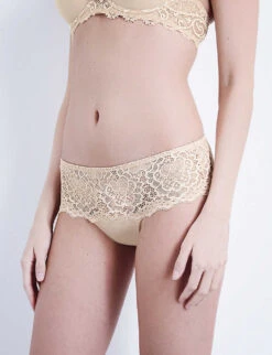 Simone Perele Caresse Jersey And Stretch-lace Shorty Briefs -Reisi Clothing Shop 218 3001897 12A630 PEAUROSE ALT05