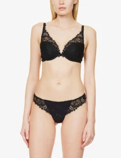 Simone Perele Wish Mesh And Lace Tanga Briefs -Reisi Clothing Shop 218 3001897 12B710 BLACK ALT01