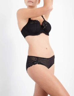Panache Envy Stretch-lace Underwired Balconette Bra -Reisi Clothing Shop 218 3003630 7285BLACK BLACK ALT01