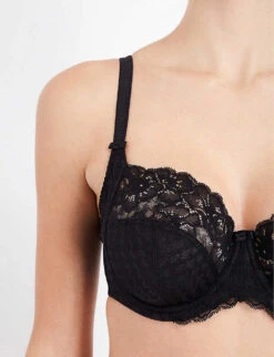 Panache Envy Stretch-lace Underwired Balconette Bra -Reisi Clothing Shop 218 3003630 7285BLACK BLACK ALT05
