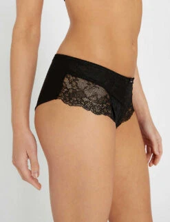 Panache Ava Floral-lace And Mesh Briefs -Reisi Clothing Shop 218 3003630 9395 BLACK ALT03