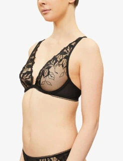 MAISON LEJABY Sin Mesh Triangle Bra -Reisi Clothing Shop 218 3005182 19134 04BLACK ALT03
