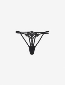 BLUEBELLA Nova Guipure Lace And Mesh Thong -Reisi Clothing Shop 271 3003600 31625 BLACK ALT06
