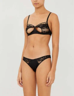 Seraphine Silk-satin And Lace Soft-cup Bra -Reisi Clothing Shop 271 3004739 SER00601 BLACK ALT01