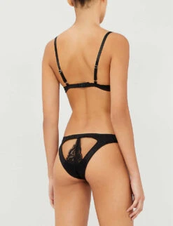 Seraphine Silk-satin And Lace Soft-cup Bra -Reisi Clothing Shop 271 3004739 SER00601 BLACK ALT02