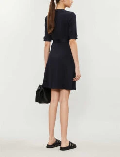 CLAUDIE PIERLOT Rosilea Kimono Woven Dress -Reisi Clothing Shop 5005 10150 CFPRO00614 NAVY ALT02