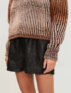 Zadig & Voltaire Textured Leather Shorts 11 Zadig & Voltaire Textured Leather Shorts -Reisi Clothing Shop 669 10175 PWGCU1404F NOIR ALT03
