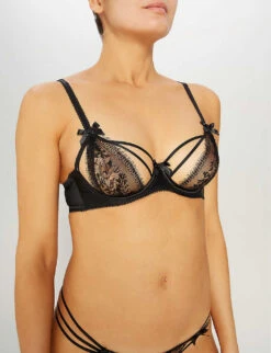 AGENT PROVOCATEUR Tanya Lace And Silk-satin Bra -Reisi Clothing Shop 904 10126 107076 BLACK ALT03