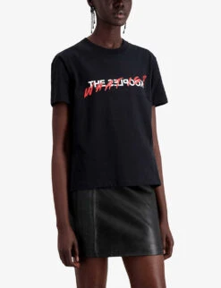 THE KOOPLES Logo-print Cotton-jersey T-shirt -Reisi Clothing Shop R00048469 BLA01 ALT02