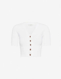 Sandro Scalloped-trim Knitted Cardigan