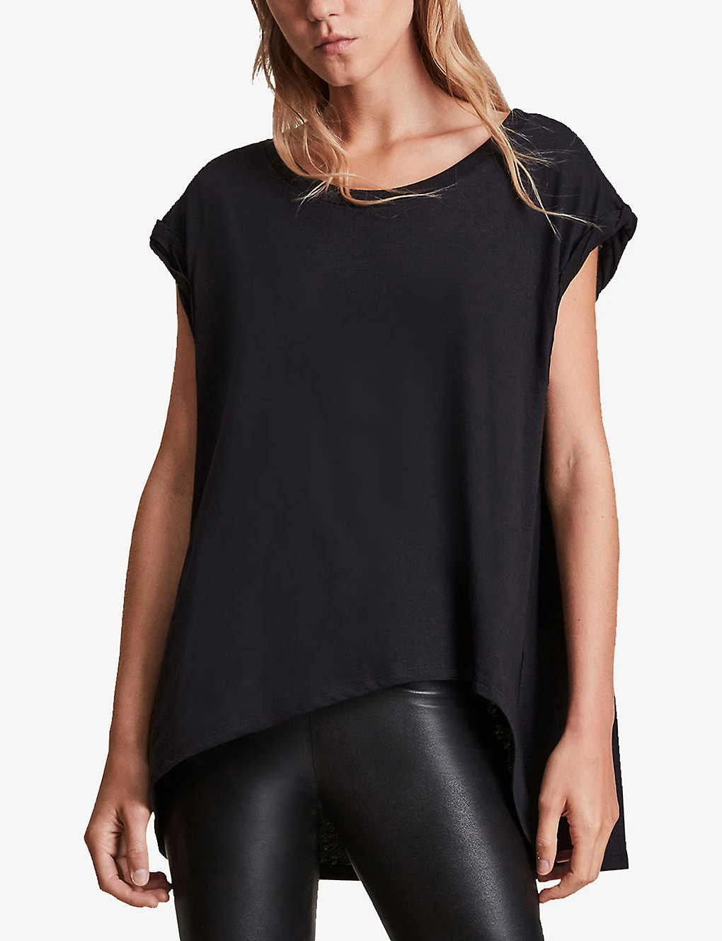 AllSaints Sanza Asymmetric-hem Cotton And Linen-blend Tank Top 5 AllSaints Sanza Asymmetric-hem Cotton And Linen-blend Tank Top - Image 3