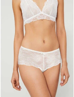 Aubade Danse Des Sens St Tropez Low-rise Mesh And Lace Embroidery Briefs -Reisi Clothing Shop R00093930 OPALE ALT03