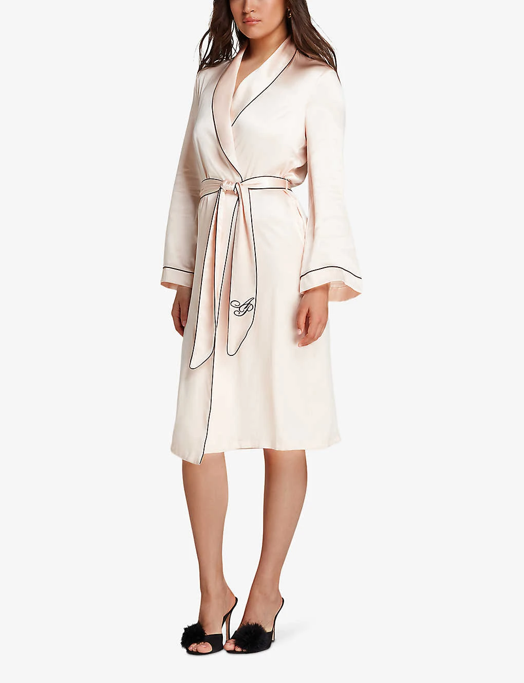 AGENT PROVOCATEUR Contrast-piped Silk-satin Dressing Gown 6 AGENT PROVOCATEUR Contrast-piped Silk-satin Dressing Gown - Image 4