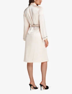 AGENT PROVOCATEUR Contrast-piped Silk-satin Dressing Gown 11 AGENT PROVOCATEUR Contrast-piped Silk-satin Dressing Gown -Reisi Clothing Shop R00137910 PINK ALT03