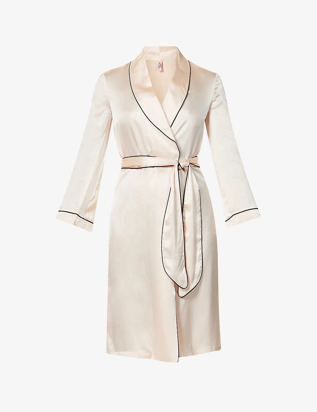 AGENT PROVOCATEUR Contrast-piped Silk-satin Dressing Gown 3 AGENT PROVOCATEUR Contrast-piped Silk-satin Dressing Gown