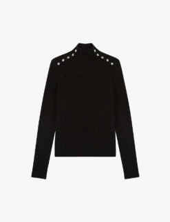 Maje Monty Buttoned-shoulder Cashmere Jumper