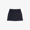 Sandro Siena High-waisted Wool-blend Shorts -Reisi Clothing Shop R03631092 NAVYBLUE M