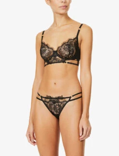 BLUEBELLA Lumi Stretch-lace Half-cup Underwired -Reisi Clothing Shop R03652914 BLACK ALT01