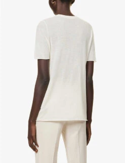 Joseph Round-neck Cashmere T-shirt -Reisi Clothing Shop R03658517 IVORY ALT03