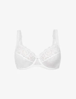 MAISON LEJABY Gaby Floral-embroidered Underwired Stretch-lace Bra