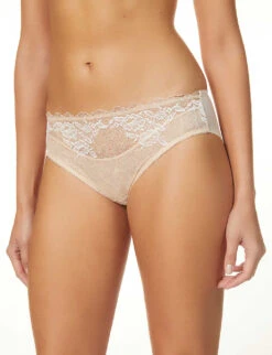 Wacoal Lace Perfection Mid-rise Stretch-lace Briefs -Reisi Clothing Shop R03667557 CAFECREME ALT03