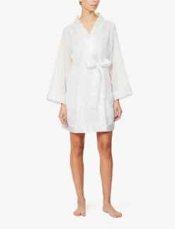 BLUEBELLA Satin-trim Chiffon Kimono -Reisi Clothing Shop R03668548 IVORY ALT01