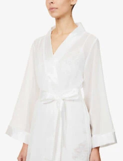 BLUEBELLA Satin-trim Chiffon Kimono -Reisi Clothing Shop R03668548 IVORY ALT03