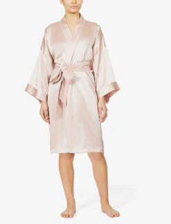 Mimi Belted Silk-satin Kimono Robe -Reisi Clothing Shop R03671390 OYSTERIVORYCORE ALT01